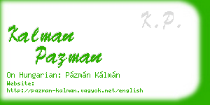 kalman pazman business card