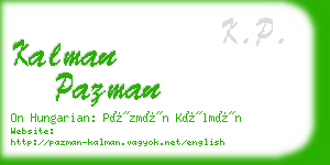 kalman pazman business card